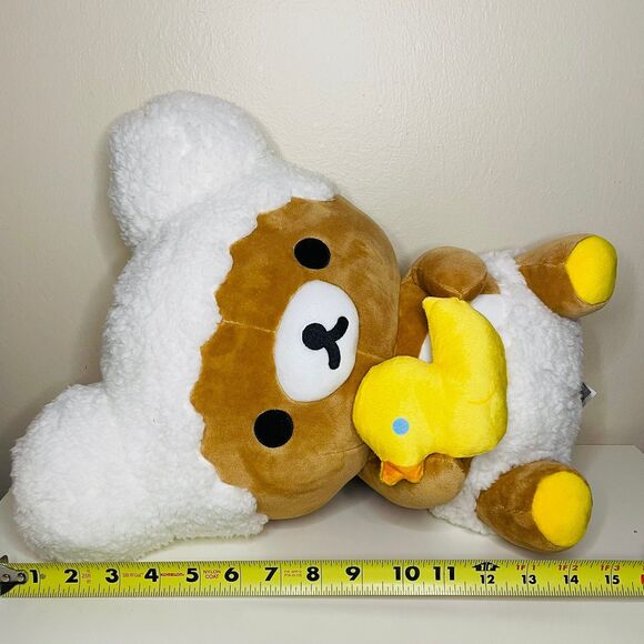 NWT LARGE SAN-X Rilakkuma Happy Time w Heart: Bath Ducky 15” plushie - Picture 3 of 5